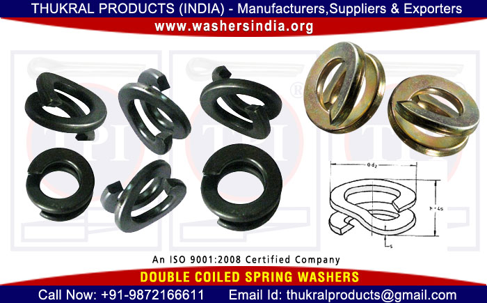 double coiled spring washers manufacturers exporters suppliers distributors in India Punjab Ludhiana